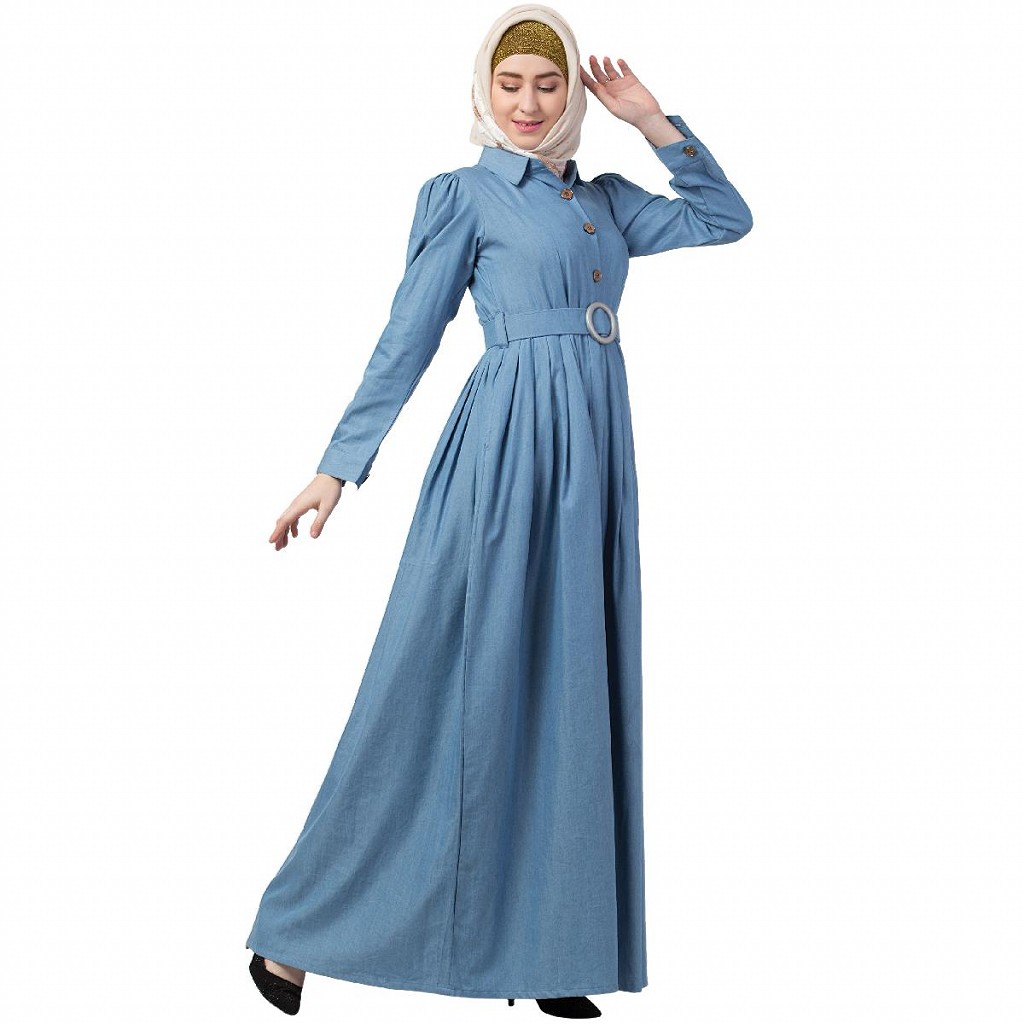 open abaya with jeans
